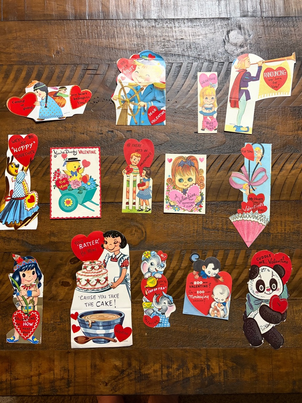 Vintage 60’s Valentines Lot of 14 - Pre-used Assorted die-cut